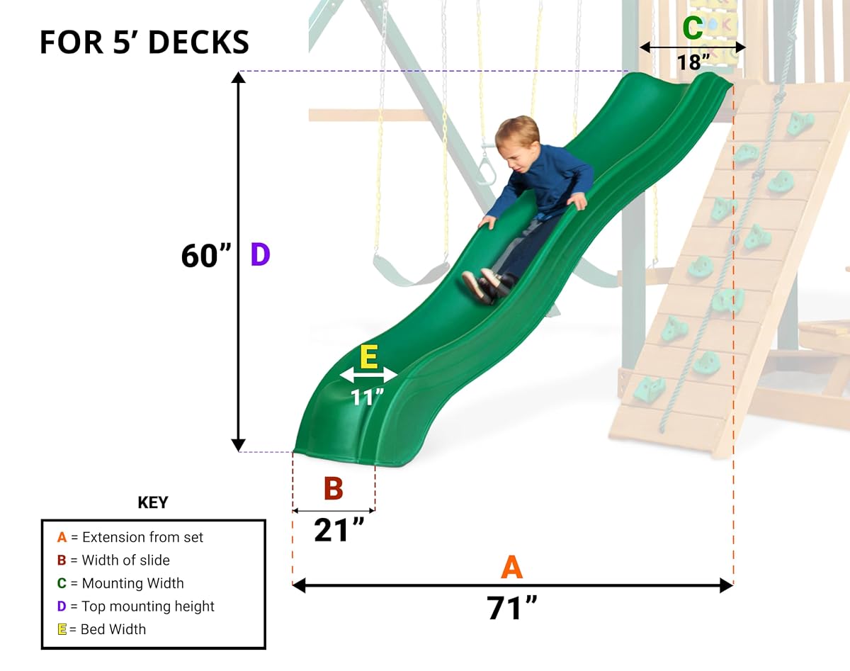 9' Alpine Wave Plastic Slide Attachment for 5 Foot