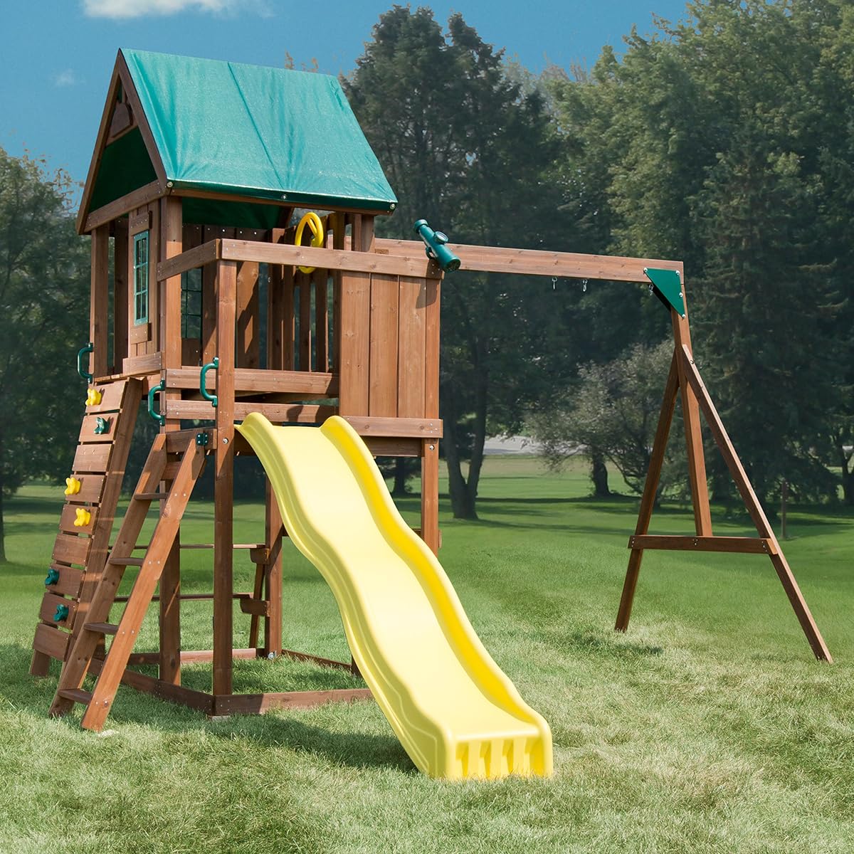 Altamont Wooden Swing Set Playset with Slide