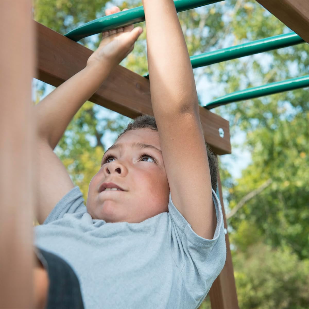 Caribou Valley Wooden Swing Set with Wood Roof