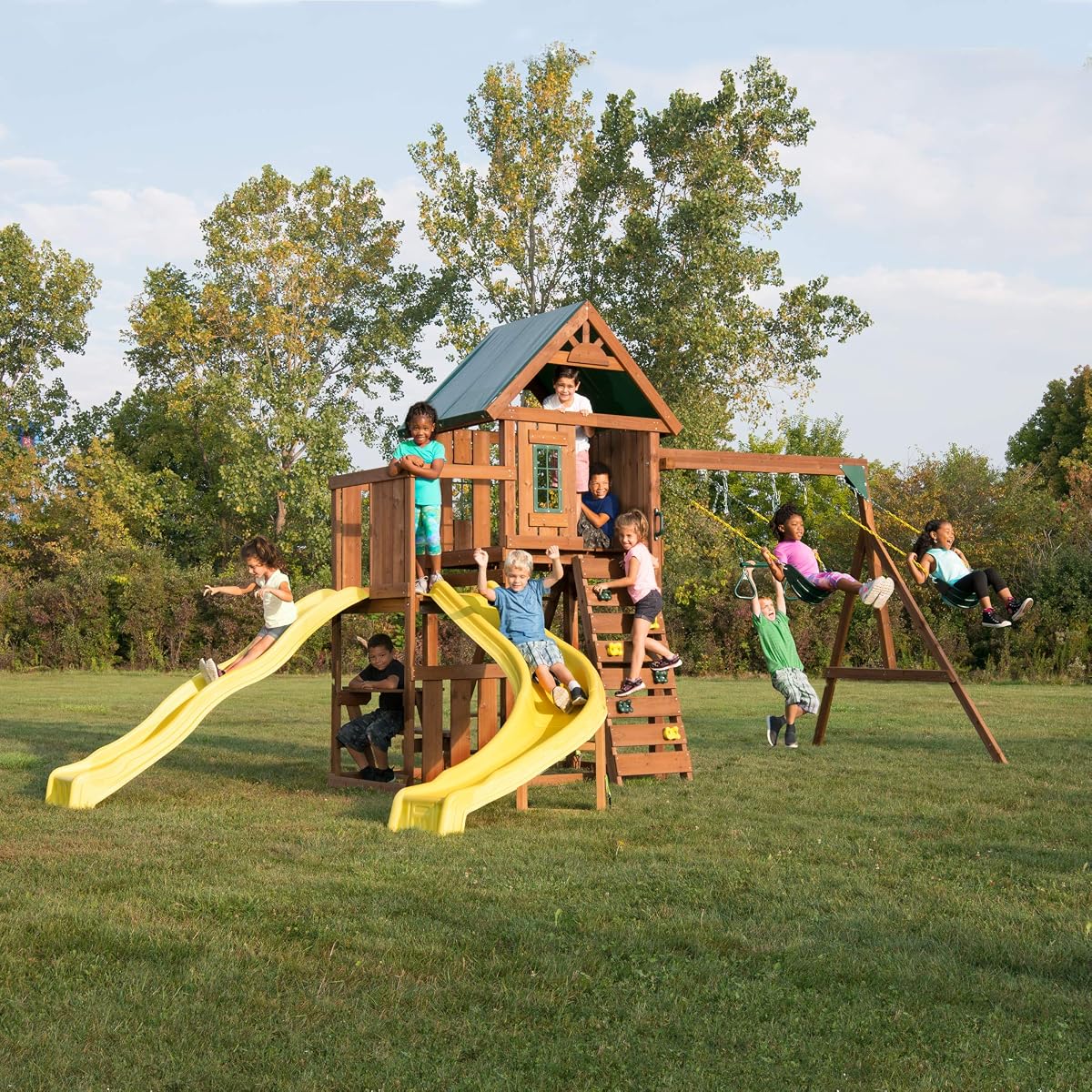Castlebrook Swing Set with Two Slides
