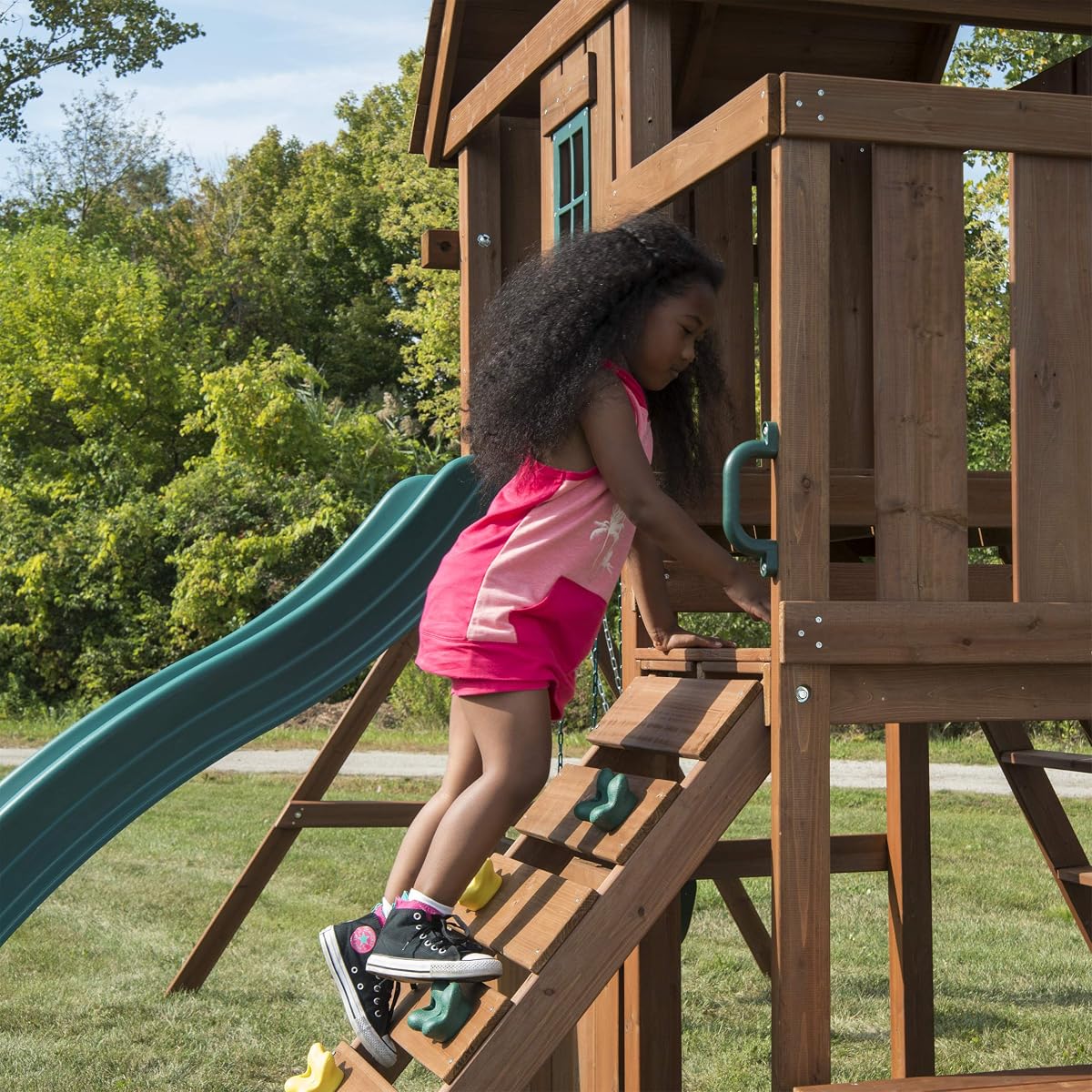Fremont Wooden Swing Set with Slide