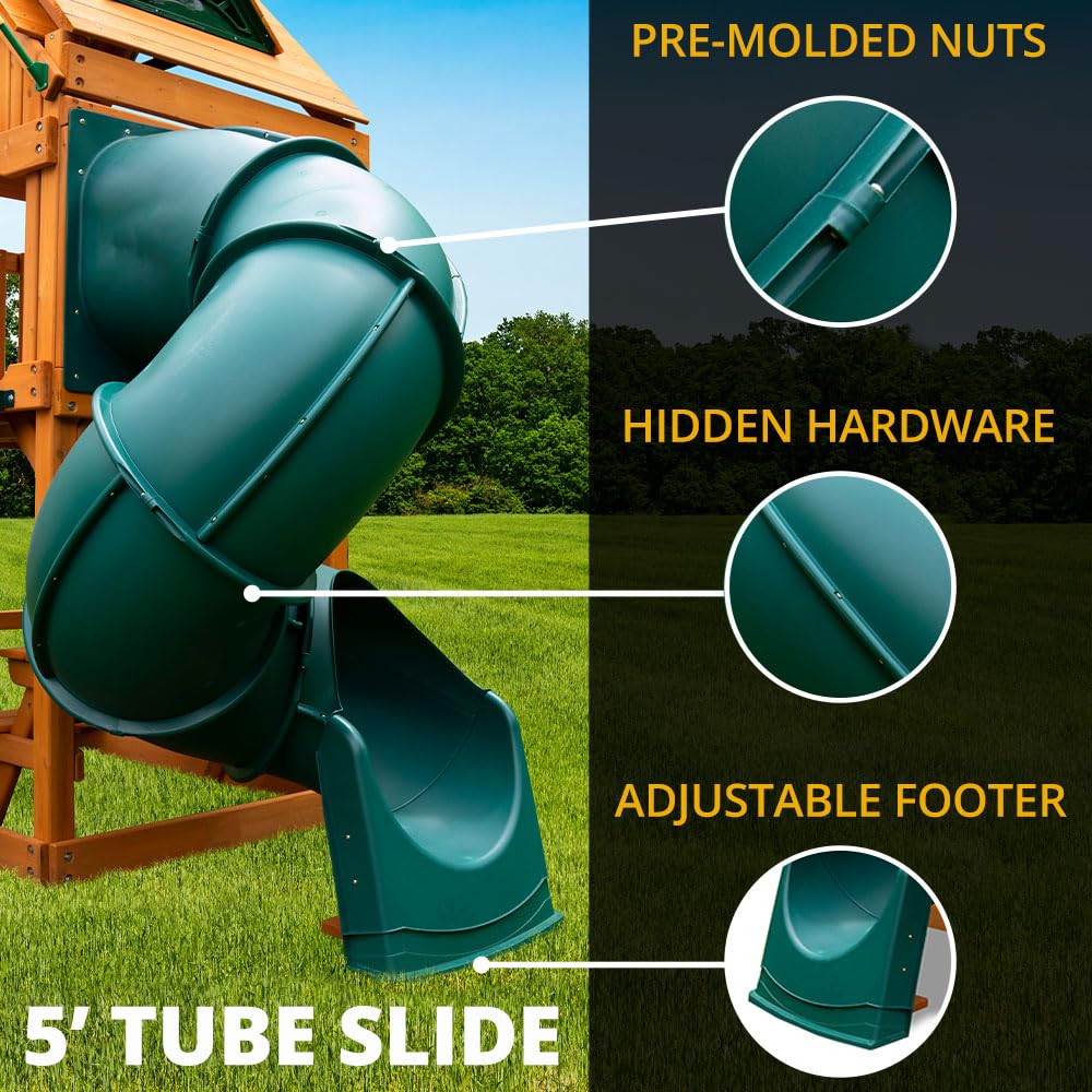 Quick Connect 5 Foot Turbo Tube Slide Plastic Enclosed