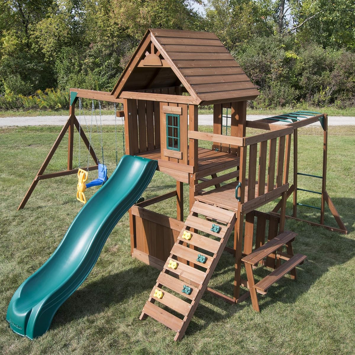 Knightsbridge Ultimate Wooden Swing Set with Slide
