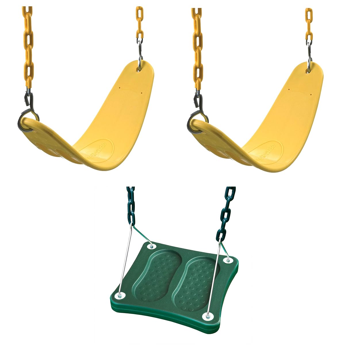 Two Extreme Duty Yellow Swing Seats with a Stand-Up