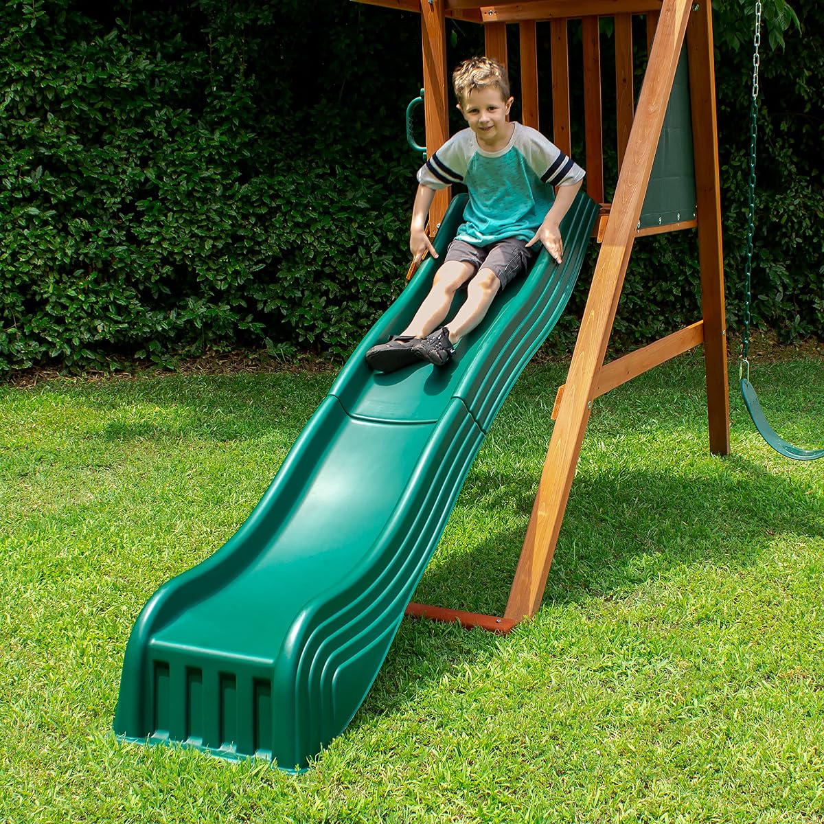 Two Piece Plastic Cool Wave Slide for Swing Sets-